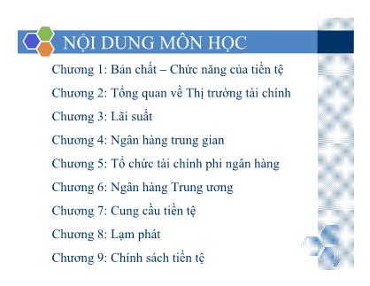 Bài giảng môn Tài chính tiền tệ