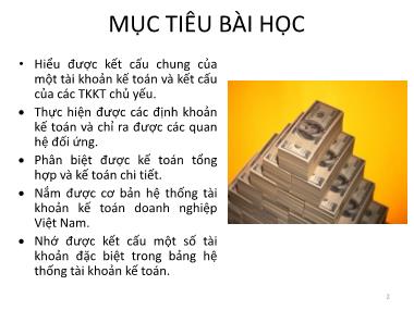 Bài giảng Nguyên lý kế toán - Tài khoản kế toán