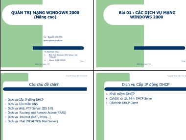 Bài giảng Quản trị mạng Windows 200