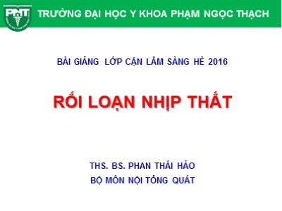 Bài giảng Rối loạn nhịp thất