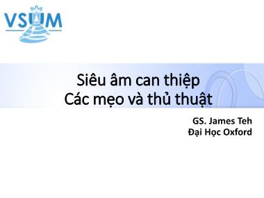 Bài giảng Siêu âm can thiệp các mẹo và thủ thuật