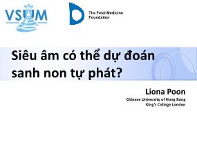 Bài giảng Siêu âm có thể dự đoán sanh non tự phát?