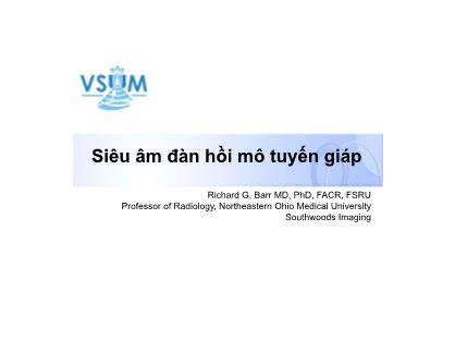 Bài giảng Siêu âm đàn hồi mô tuyến giáp