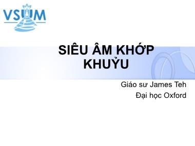 Bài giảng Siêu âm khớp khuỷu