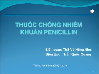 Bài giảng Thuốc chống nhiễm khuẩn Penicillin