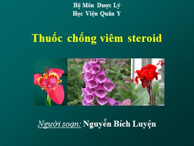 Bài giảng Thuốc chống viêm steroid