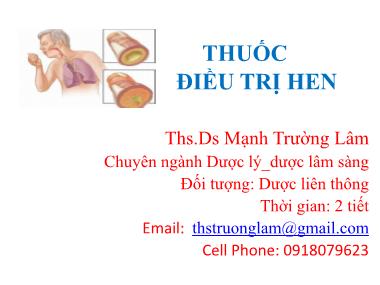 Bài giảng Thuốc điều trị hen