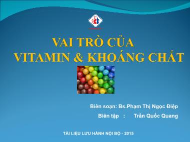 Bài giảng Vai trò của Vitamin và khoáng chất