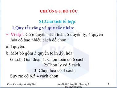 Bài giảng Xác suất thống kê - Bổ túc