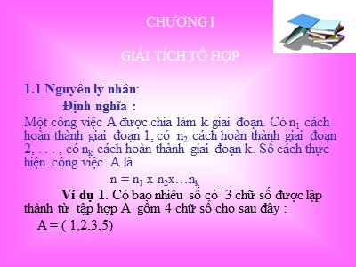 Bài giảng Xác suất thống kê - Chương 1: Giải tích tổ hợp