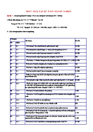 Bài tập Kế toán doanh nghiệp (Phần 2)