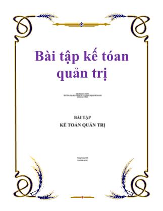 Bài tập Kế toán quản trị