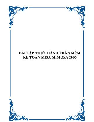 Bài tập thực hành phần mềm kế toán Misa Mimosa 2006