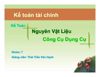 Báo cáo môn học Kế toán tài chính