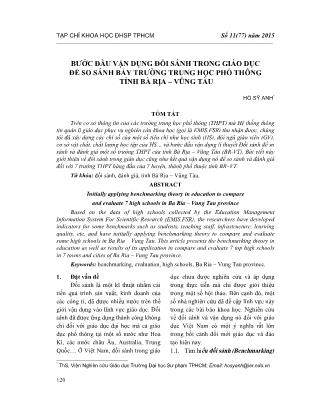 Bước đầu vận dụng đối sánh trong giáo dục để so sánh bảy trường Trung học Phổ thông tỉnh Bà Rịa – Vũng Tàu