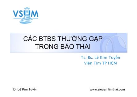 Các bệnh bẩm sinh thường gặp trong bào thi