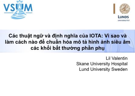 Các thuật ngữ và định nghĩa của IOTA: Vì sao và làm cách nào để chuẩn hóa mô tả hình ảnh siêu âm các khối bất thường phần phụ