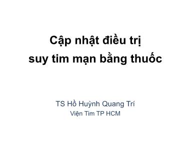 Cập nhật điều trị suy tim mạn bằng thuốc