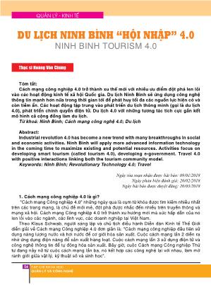 Du lịch Ninh Bình “hội nhập” 4.0