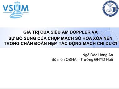 Giá trị của siêu âm Doppler và sự bổ sung của chụp mạch số hóa xóa nền trong chấn đoán hẹp, tắc động mạch chi dưới