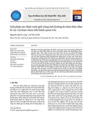 Giải pháp xác định ranh giới vùng ảnh hưởng do khai thác hầm lò các vỉa than chưa tiến hành quan trắc