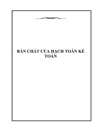 Giáo trình Bản chất của hạch toán kế toán