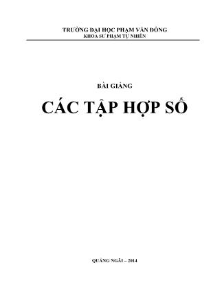 Giáo trình Các tập hợp số