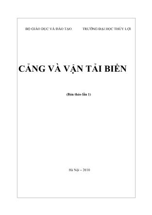 Giáo trình Cảng và vận tải biển