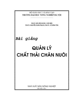 Giáo trình Chất thải chăn nuôi