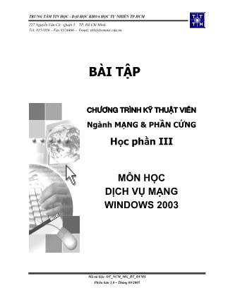 Giáo trình Dịch vụ mạng Windows 2003