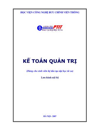 Giáo trình Kế toán quản trị (Bản hay)