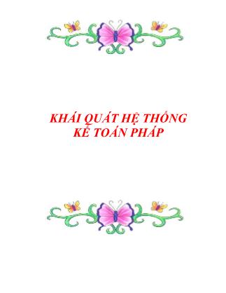 Giáo trình Khái quát hệ thống kế toán pháp (Phần 2)