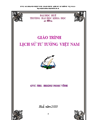 Giáo trình Lịch sử tư tưởng việt nam