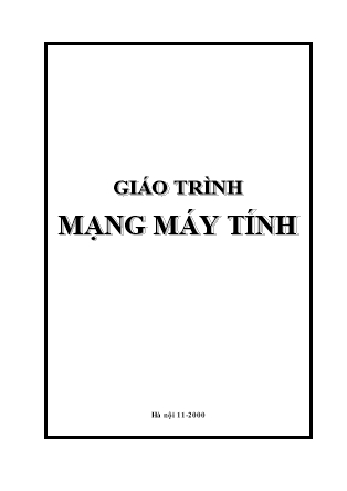 Giáo trình Mạng máy tính (Bản hay)