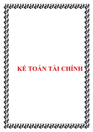 Giáo trình môn học Kế toán tài chính