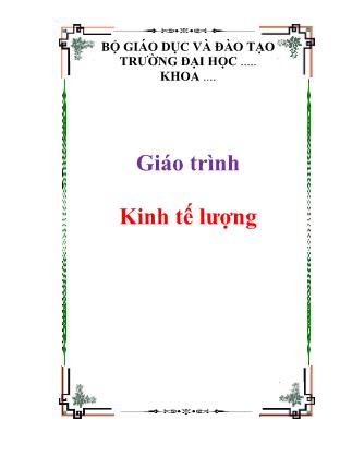 Giáo trình môn học Kinh tế lượng