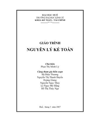 Giáo trình môn Nguyên lý kế toán (Bản mới)