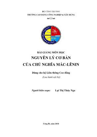 Giáo trình Nguyên lý cơ bản của chủ nghĩa Mác - Lênin