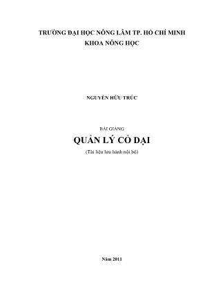 Giáo trình Quản lý cỏ dại