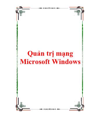 Giáo trình Quản trị mạng Microsoft Windows