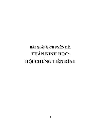 Giáo trình Thần kinh học hội chứng tiền đình