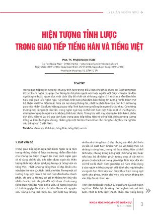 Hiện tượng tỉnh lược trong giao tiếp tiếng Hán và tiếng Việt