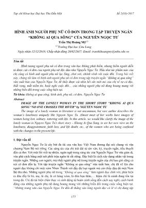 Hình ảnh người phụ nữ cô đơn trong tập truyện ngắn “Không ai qua sông” của Nguyễn Ngọc Tư