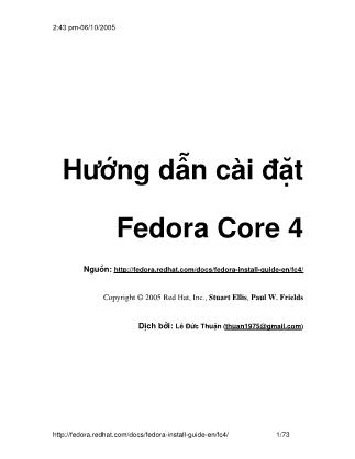 Hướng dẫn cài đặt Fedora Core 4