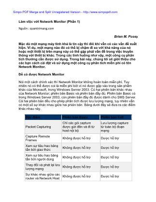 Làm việc với Network Monitor (Phần 1)