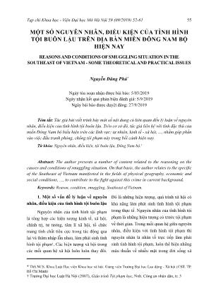 Một số nguyên nhân, điều kiện của tình hình tội buôn lậu trên địa bàn miền Đông Nam Bộ hiện nay