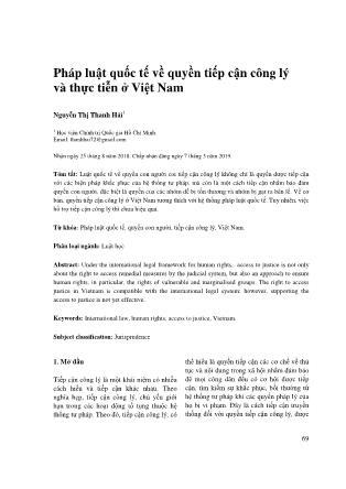 Pháp luật quốc tế về quyền tiếp cận công lý và thực tiễn ở Việt Nam