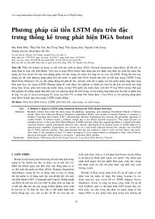 Phương pháp cải tiến LSTM dựa trên đặc trưng thống kê trong phát hiện DGA botnet