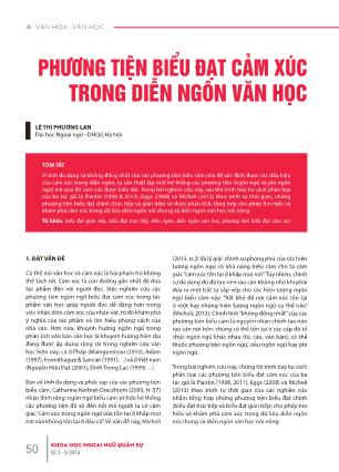 Phương tiện biểu đạt cảm xúc trong diễn ngôn văn học