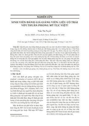 Sinh viên đánh giá giảng viên: Liệu có trái với thuần phong mỹ tục Việt?